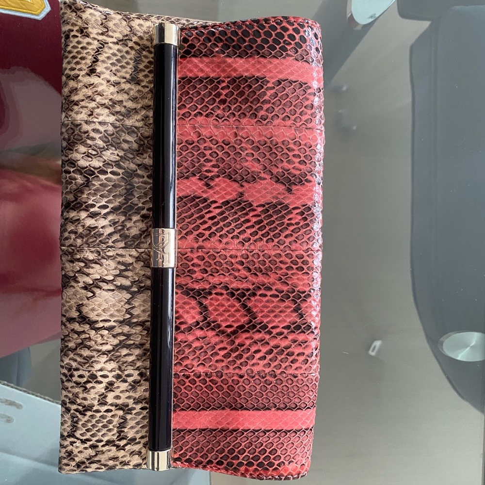 DVF snakeskin clutch